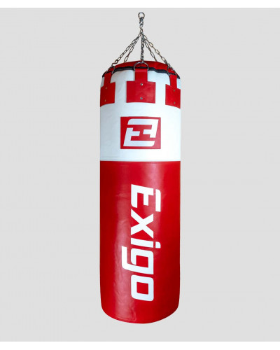 Exigo Super Pro Шкіряний Боксерський Мішок 4 фути 6 дюймів 75 кг Immensus - Червоний/Білий