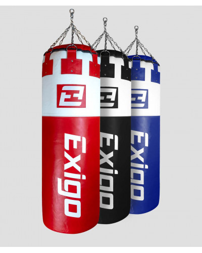 Exigo Super Pro Шкіряний Боксерський Мішок 4 фути 6 дюймів 75 кг Immensus - Червоний/Білий