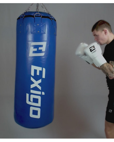 Exigo Super Pro 4ft 60kg Джамбо Кожаный Боксерский Мешок - Синий