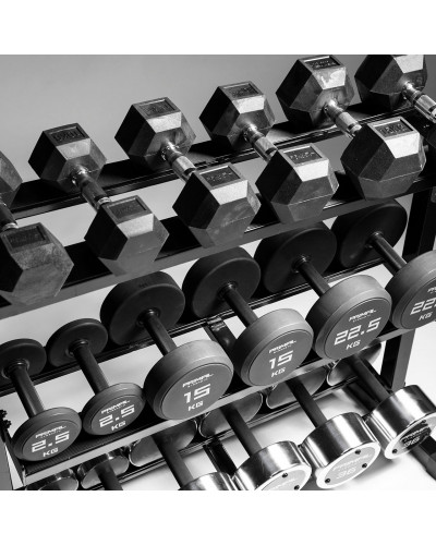 Компактная трехъярусная стойка для гантелей Primal Performance Series