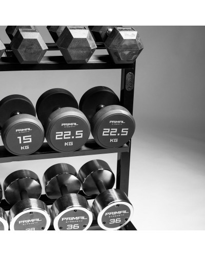 Компактная трехъярусная стойка для гантелей Primal Performance Series