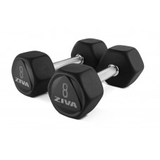 Гантелі ZIVA SL Premium Hexagon Virgin Rubber